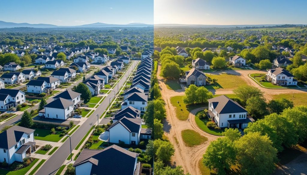 découvrez les avantages et inconvénients d'une maison en lotissement versus un terrain diffus pour faire le meilleur choix selon vos besoins et votre budget.