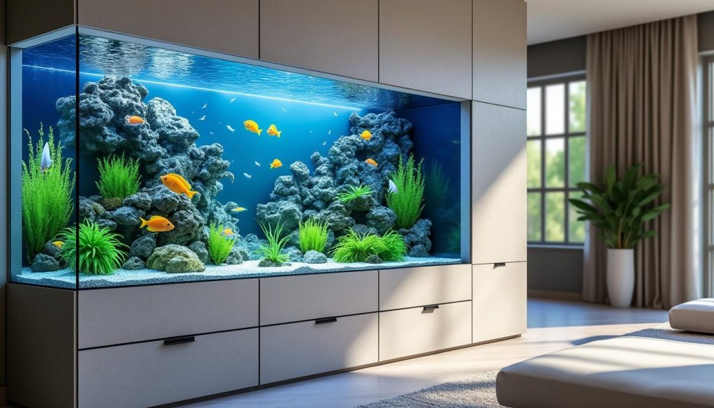 découvrez notre guide complet sur les aquariums muraux et encastrés : contraintes, prix, et faisabilité pour choisir l'installation idéale.